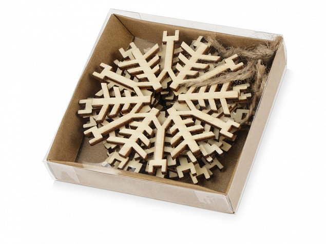 Набор деревянных снежинок с логотипом в Ставрополе заказать по выгодной цене в кибермаркете AvroraStore