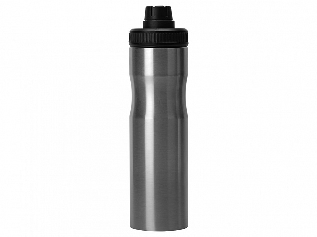 Бутылка для воды Supply Waterline, нерж сталь, 850 мл, серебристый/черный с логотипом в Ставрополе заказать по выгодной цене в кибермаркете AvroraStore