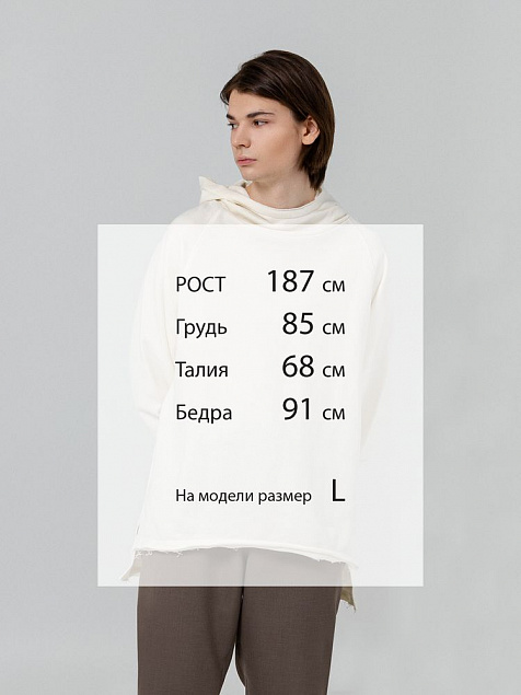 Худи Vozduh, белое с логотипом в Ставрополе заказать по выгодной цене в кибермаркете AvroraStore
