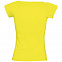 Футболка женская MELROSE 150 с глубоким вырезом, лимонно-желтая с логотипом в Ставрополе заказать по выгодной цене в кибермаркете AvroraStore
