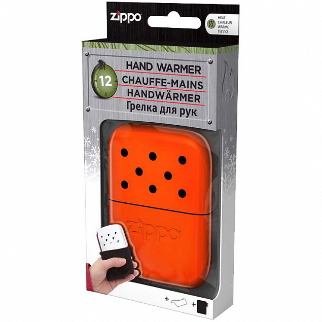 Каталитическая грелка для рук Zippo, оранжевая с логотипом в Ставрополе заказать по выгодной цене в кибермаркете AvroraStore