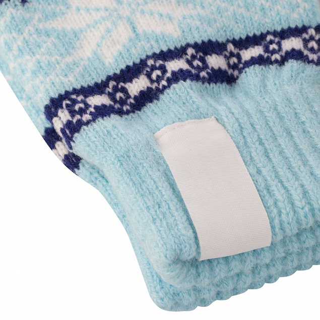 Сенсорные перчатки Snowflake, голубые с логотипом в Ставрополе заказать по выгодной цене в кибермаркете AvroraStore