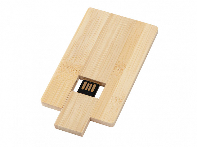 USB 2.0- флешка на 32 Гб «Bamboo Card» с логотипом в Ставрополе заказать по выгодной цене в кибермаркете AvroraStore