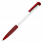 N13, ручка шариковая с грипом, пластик, белый, красный с логотипом в Ставрополе заказать по выгодной цене в кибермаркете AvroraStore