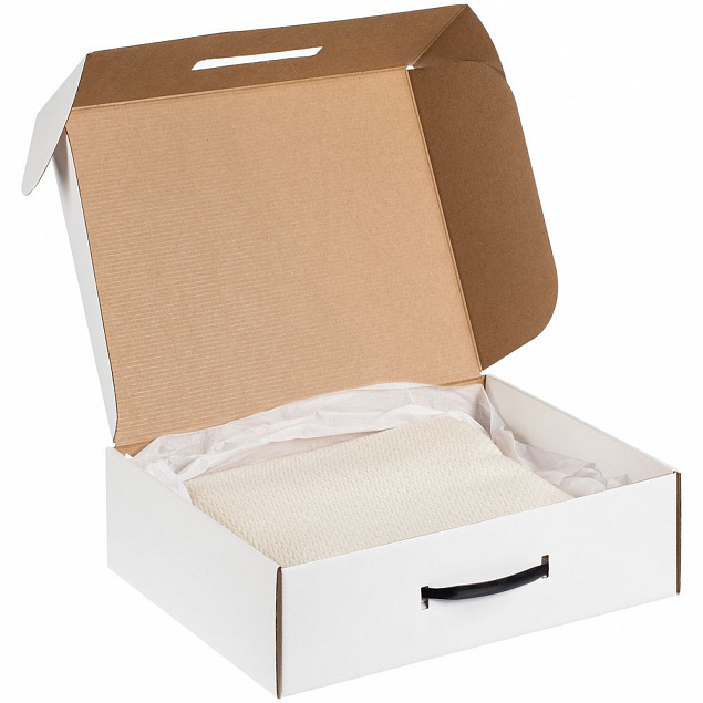 Коробка самосборная Light Case, белая, с черной ручкой с логотипом в Ставрополе заказать по выгодной цене в кибермаркете AvroraStore