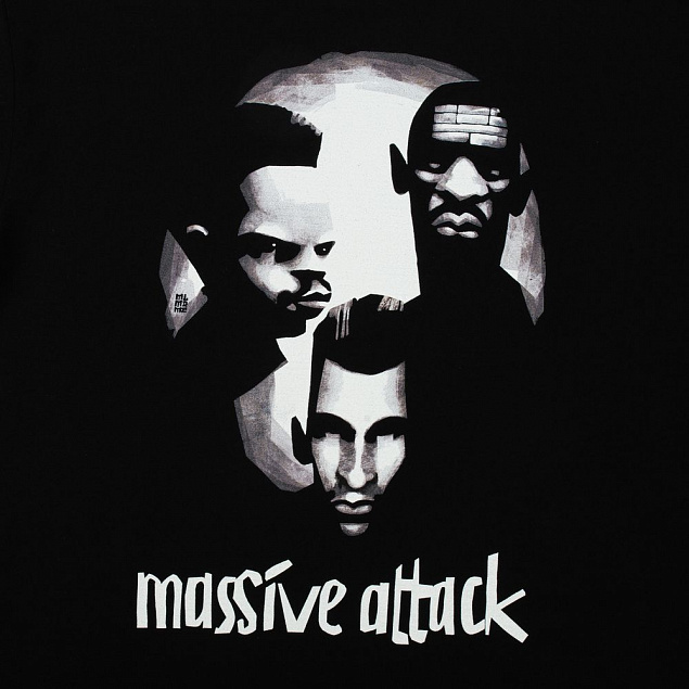 Футболка «Меламед. Massive Attack», черная с логотипом в Ставрополе заказать по выгодной цене в кибермаркете AvroraStore