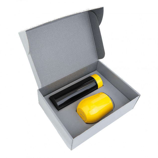 Набор Hot Box Duo CB grey (черный с желтым) с логотипом в Ставрополе заказать по выгодной цене в кибермаркете AvroraStore