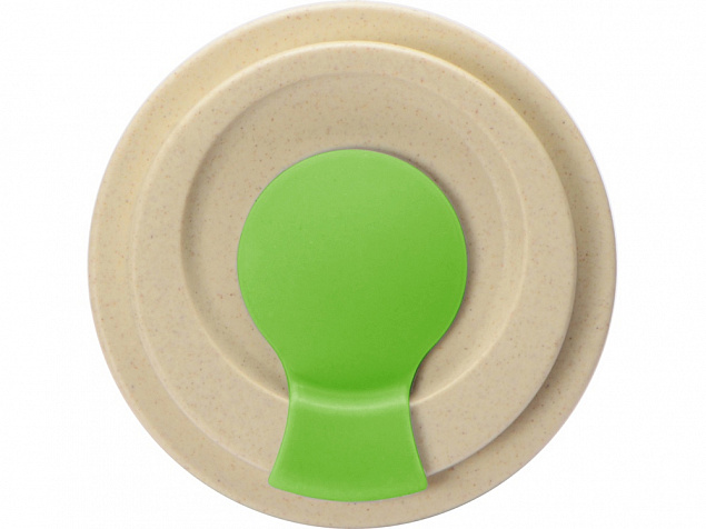 Стакан с пшеничным волокном с силиконовой манжетой и клапаном на крышке, зеленое яблоко с логотипом в Ставрополе заказать по выгодной цене в кибермаркете AvroraStore