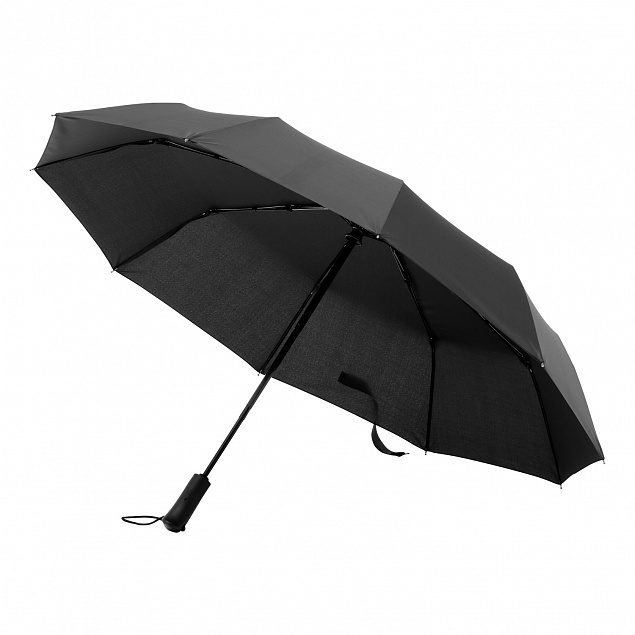 Зонт складной Levante, черный с логотипом в Ставрополе заказать по выгодной цене в кибермаркете AvroraStore