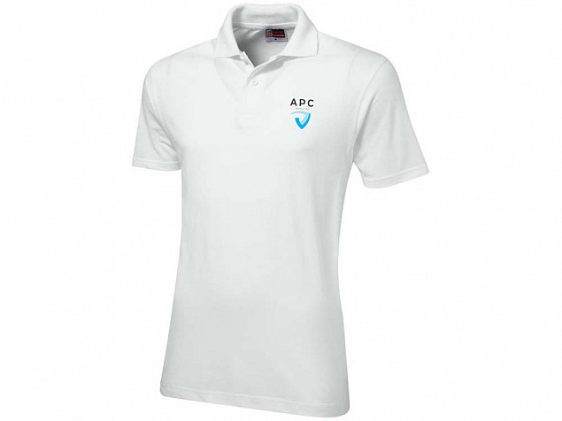 Рубашка поло First мужская, белый с логотипом в Ставрополе заказать по выгодной цене в кибермаркете AvroraStore