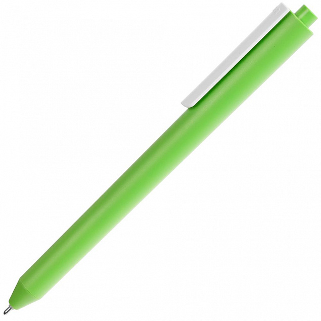 Ручка шариковая Pigra P03 Mat, светло-зеленая с белым с логотипом в Ставрополе заказать по выгодной цене в кибермаркете AvroraStore
