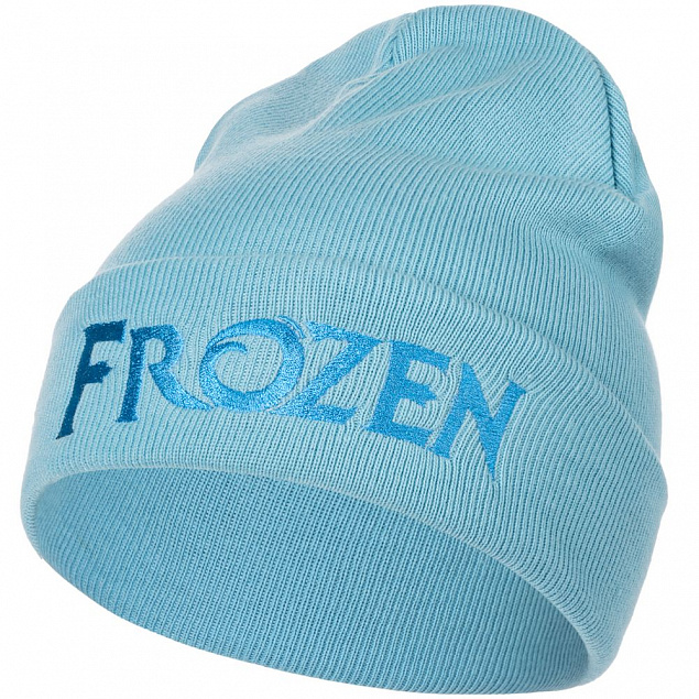 Шапка детская с вышивкой Frozen, голубая с логотипом в Ставрополе заказать по выгодной цене в кибермаркете AvroraStore