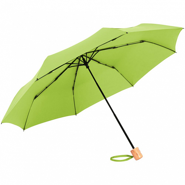 Зонт складной OkoBrella, зеленое яблоко с логотипом в Ставрополе заказать по выгодной цене в кибермаркете AvroraStore