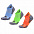 Набор из 3 пар спортивных женских носков Monterno Sport, голубой, зеленый и оранжевый с логотипом в Ставрополе заказать по выгодной цене в кибермаркете AvroraStore