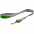 Лента для бейджа с ретрактором Devon, серая с зеленым с логотипом в Ставрополе заказать по выгодной цене в кибермаркете AvroraStore