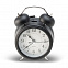 Настольные часы с будильником в ретро стиле, черный с логотипом в Ставрополе заказать по выгодной цене в кибермаркете AvroraStore