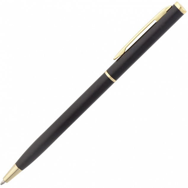 Ручка шариковая Hotel Gold, ver.2, черная с логотипом в Ставрополе заказать по выгодной цене в кибермаркете AvroraStore