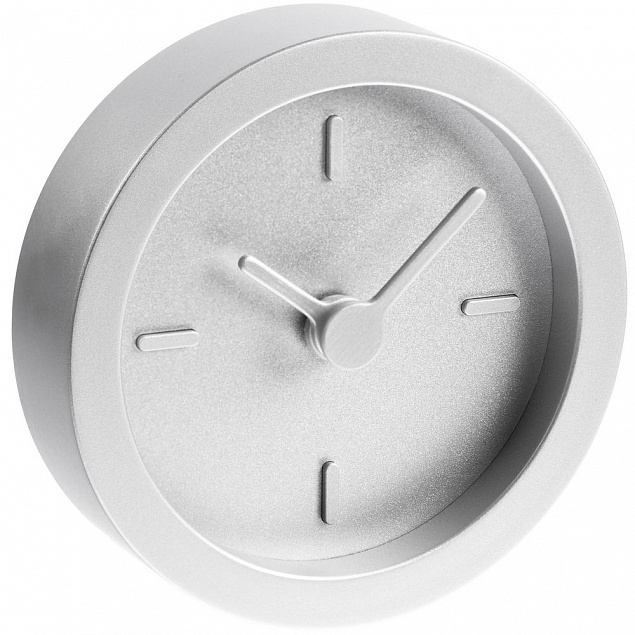 Часы настольные Bronco Sparky, серебристые с логотипом в Ставрополе заказать по выгодной цене в кибермаркете AvroraStore