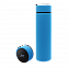 Термос Reactor софт-тач с датчиком температуры (голубой) с логотипом в Ставрополе заказать по выгодной цене в кибермаркете AvroraStore