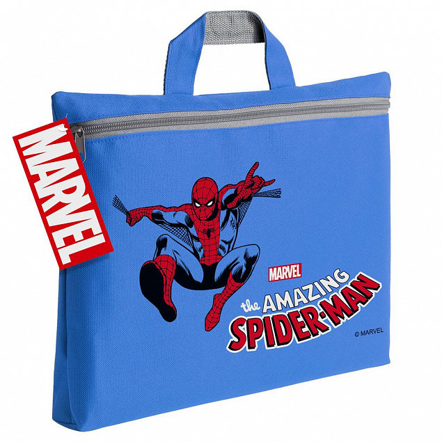 Сумка-папка Amazing Spider-Man, синяя с логотипом в Ставрополе заказать по выгодной цене в кибермаркете AvroraStore