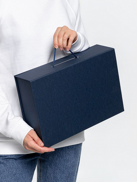 Коробка Case, подарочная, синяя с логотипом в Ставрополе заказать по выгодной цене в кибермаркете AvroraStore