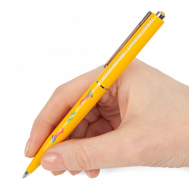 Ручка шариковая Senator Point ver. 2, желтая с логотипом в Ставрополе заказать по выгодной цене в кибермаркете AvroraStore