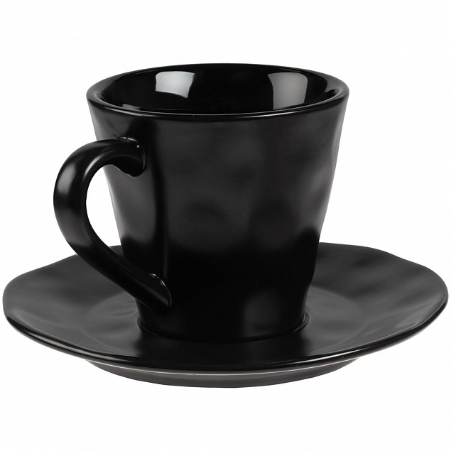 Кофейная пара Dark Fluid, черная с логотипом в Ставрополе заказать по выгодной цене в кибермаркете AvroraStore