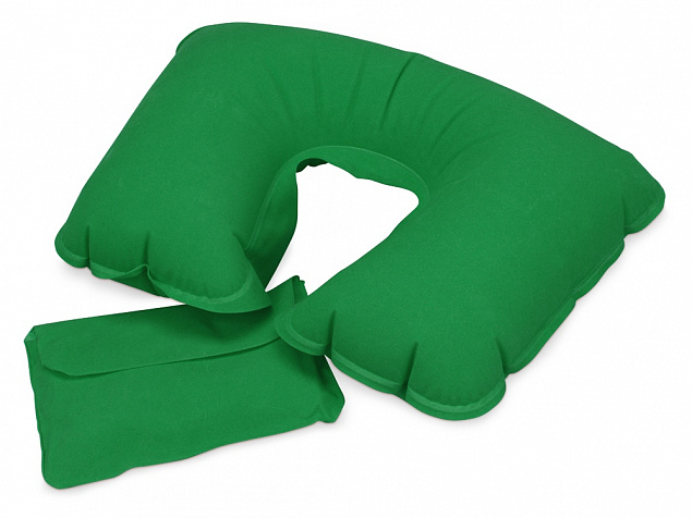 Подушка надувная Сеньос, зеленый с логотипом в Ставрополе заказать по выгодной цене в кибермаркете AvroraStore