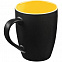 Кружка Bright Tulip, матовая, черная с желтым с логотипом в Ставрополе заказать по выгодной цене в кибермаркете AvroraStore