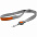 Лента для бейджа с ретрактором Devon, серая с белым с логотипом в Ставрополе заказать по выгодной цене в кибермаркете AvroraStore