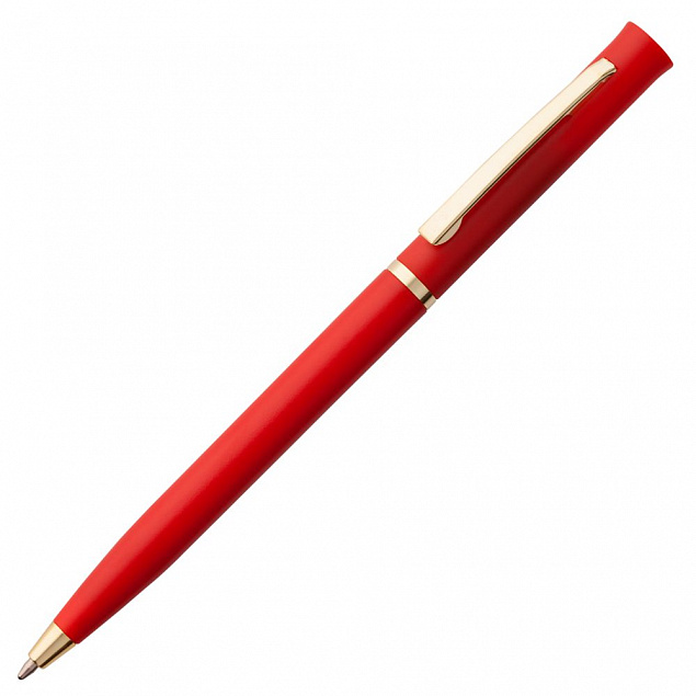 Ручка шариковая Euro Gold, красная с логотипом в Ставрополе заказать по выгодной цене в кибермаркете AvroraStore