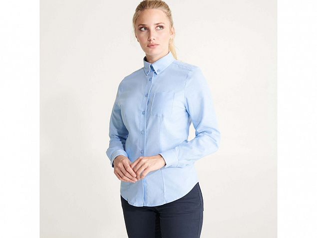 Рубашка с длинным рукавом «Oxford», женская с логотипом в Ставрополе заказать по выгодной цене в кибермаркете AvroraStore