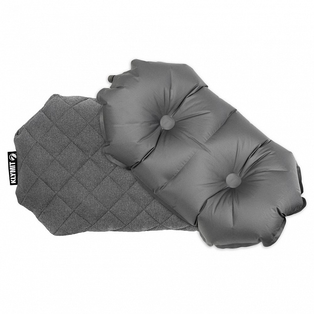 Надувная подушка Pillow Luxe, серая с логотипом в Ставрополе заказать по выгодной цене в кибермаркете AvroraStore
