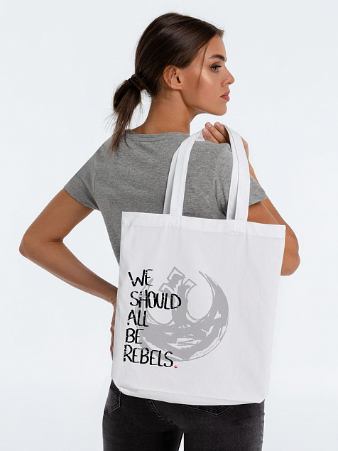 Холщовая сумка Rebels, белая с логотипом в Ставрополе заказать по выгодной цене в кибермаркете AvroraStore