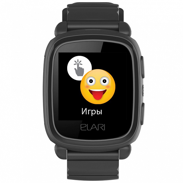 Умные часы для детей Elari KidPhone 2, черные с логотипом в Ставрополе заказать по выгодной цене в кибермаркете AvroraStore