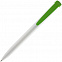 Ручка шариковая Favorite, белая с зеленым с логотипом в Ставрополе заказать по выгодной цене в кибермаркете AvroraStore