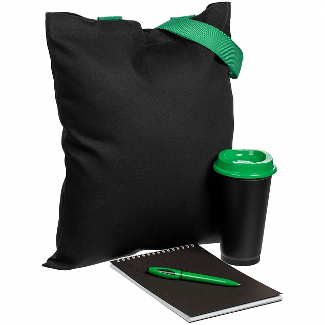 Набор Take Part, черный с зеленым с логотипом в Ставрополе заказать по выгодной цене в кибермаркете AvroraStore