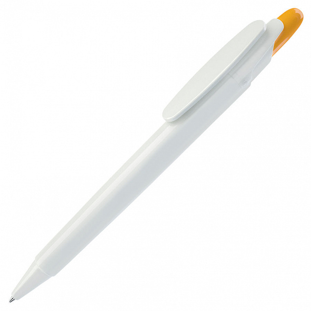 OTTO, ручка шариковая, желтый/белый, пластик с логотипом в Ставрополе заказать по выгодной цене в кибермаркете AvroraStore