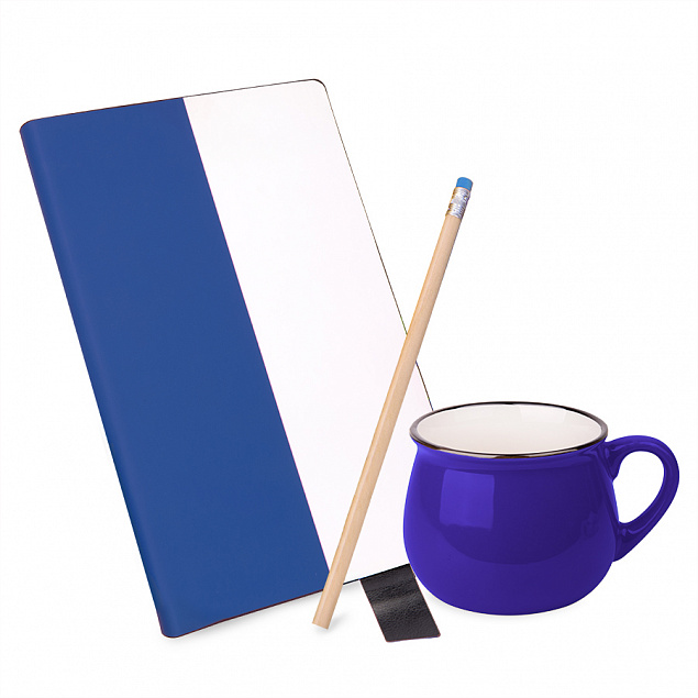 Подарочный набор LAST SUMMER: бизнес-блокнот, кружка, карандаш чернографитный, синий с логотипом в Ставрополе заказать по выгодной цене в кибермаркете AvroraStore