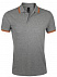 Рубашка поло мужская PASADENA MEN 200 с контрастной отделкой, серый меланж c оранжевым с логотипом в Ставрополе заказать по выгодной цене в кибермаркете AvroraStore