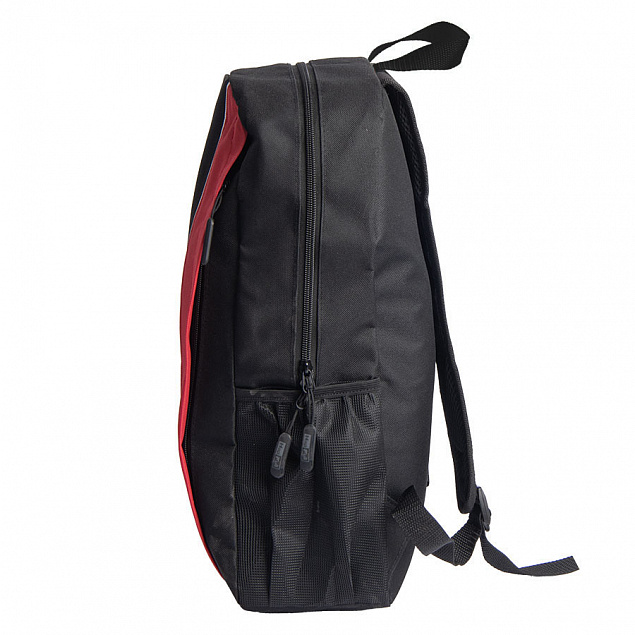 Рюкзак PLUS, чёрный/красный, 44 x 26 x 12 см, 100% полиэстер 600D с логотипом в Ставрополе заказать по выгодной цене в кибермаркете AvroraStore