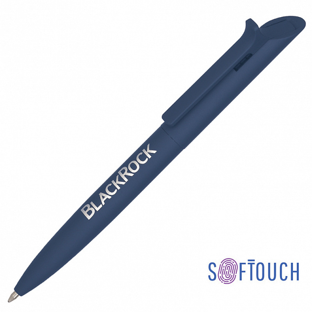 Ручка шариковая "Uran", темно-синий, покрытие soft touch с логотипом в Ставрополе заказать по выгодной цене в кибермаркете AvroraStore