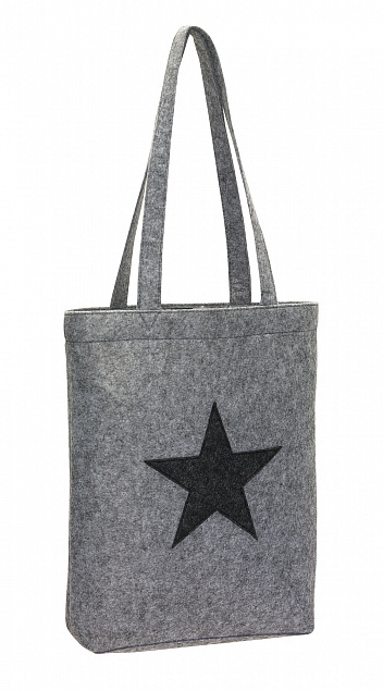 Сумка-шоппер STAR DUST из фетра, серая с логотипом в Ставрополе заказать по выгодной цене в кибермаркете AvroraStore