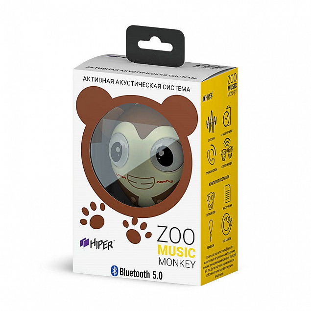 Беспроводная колонка Hiper ZOO Katy, Monkey с логотипом в Ставрополе заказать по выгодной цене в кибермаркете AvroraStore
