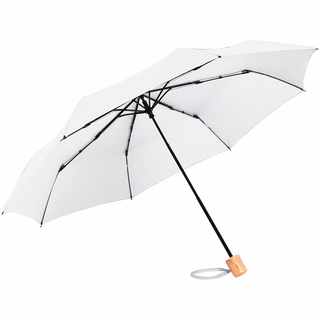Зонт складной OkoBrella, белый с логотипом в Ставрополе заказать по выгодной цене в кибермаркете AvroraStore