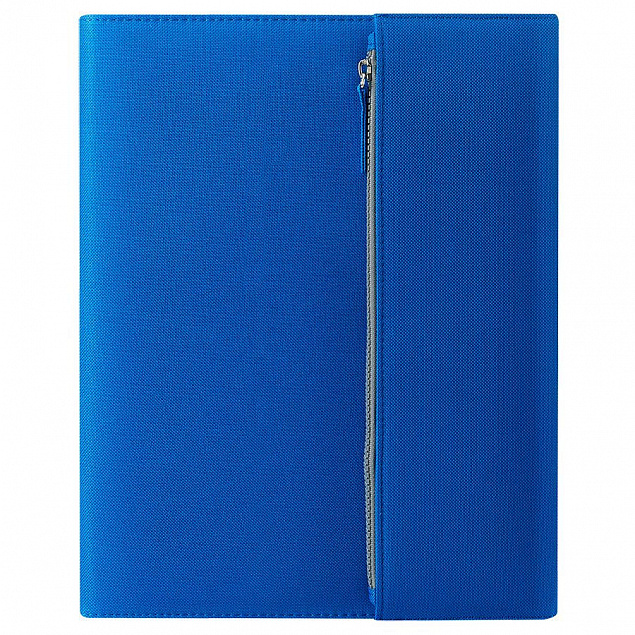 Папка А4  "PATRIX"  с блокнотом и карманом  на молнии, синяя, полиэстер 600D с логотипом в Ставрополе заказать по выгодной цене в кибермаркете AvroraStore