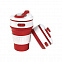 Стакан складной BUTTON;  300 мл, силикон, красный с логотипом в Ставрополе заказать по выгодной цене в кибермаркете AvroraStore