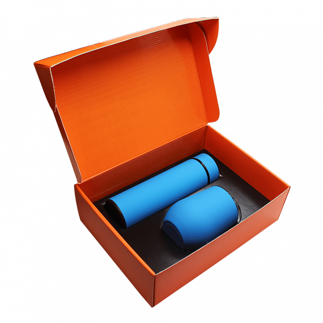 Набор Hot Box C (софт-тач) B, голубой с логотипом в Ставрополе заказать по выгодной цене в кибермаркете AvroraStore