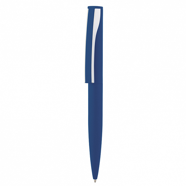Ручка шариковая "Dial", темно-синий/серебристый, покрытие soft touch с логотипом в Ставрополе заказать по выгодной цене в кибермаркете AvroraStore