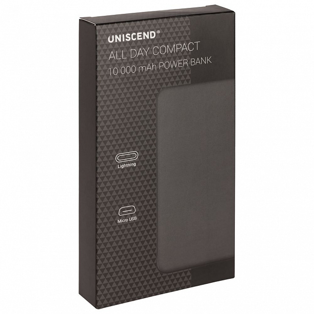 Внешний аккумулятор Uniscend All Day Compact 10 000 мАч, синий с логотипом в Ставрополе заказать по выгодной цене в кибермаркете AvroraStore